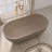59'' X 29'' Freestanding Soaking Solid Surface Bathtub(Grey-Coffee)