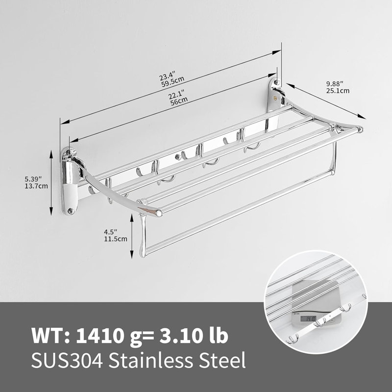 Porte-serviettes mural, Chrome