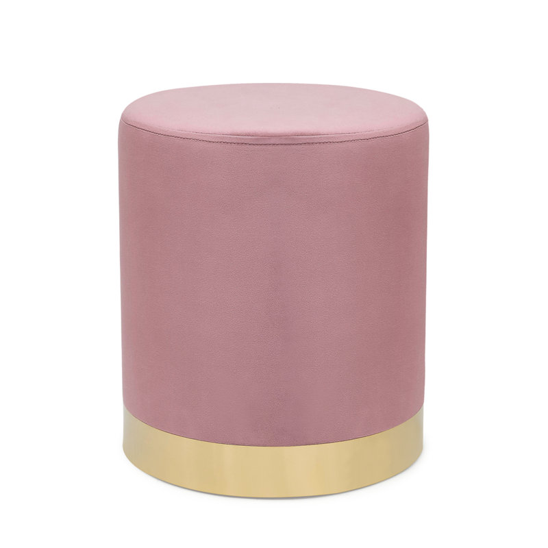 Repose-pieds cylindrique en velours, Rose