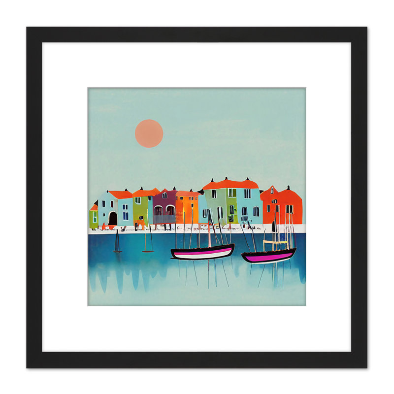 Fishing Harbour Sri Lanka Colourful Boats - Single Picture Frame Print