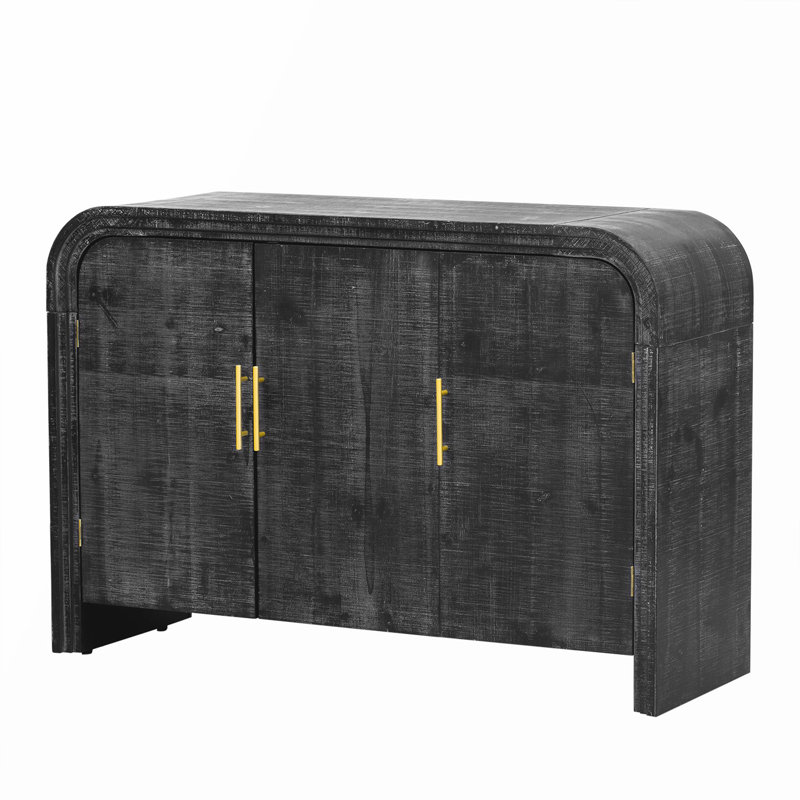 Curved Sideboard Console Table, Black