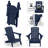 Folding Adirondack Chair Weather-Resistant HDPE Outdoor Fire Pit Chair With 2 Cup Holder-88677737