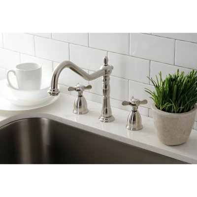 Kingston Brass Essex Double-Handle 3-Hole Widespread Kitchen Faucet