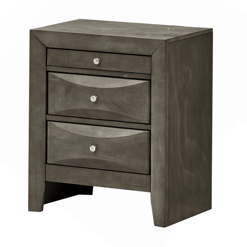 Table de chevet élégante avec rangement gris, Gris