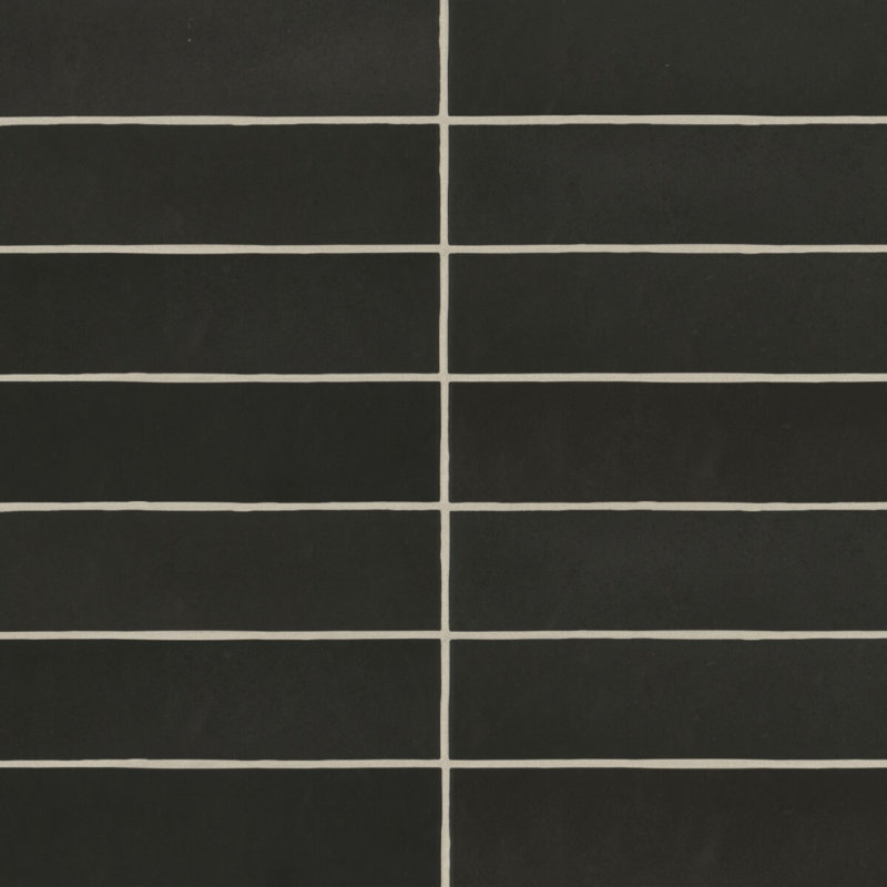 Makoto 2.5" x 10" Ceramic Tile, Kuroi Black