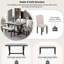 Table de salle à manger de style moderne 6 pièces avec 4 chaises et 1 banc, table avec placages marbrés et pieds en V