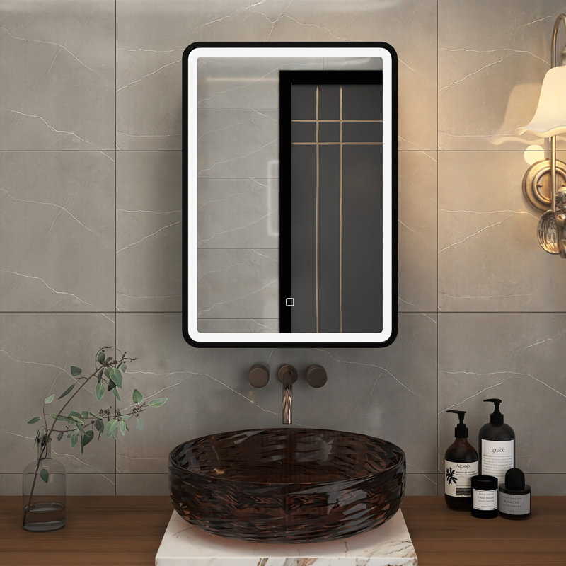 Miroir pour armoire à pharmacie Mahisha, H 28 po x l 20 po x P 4,9 po