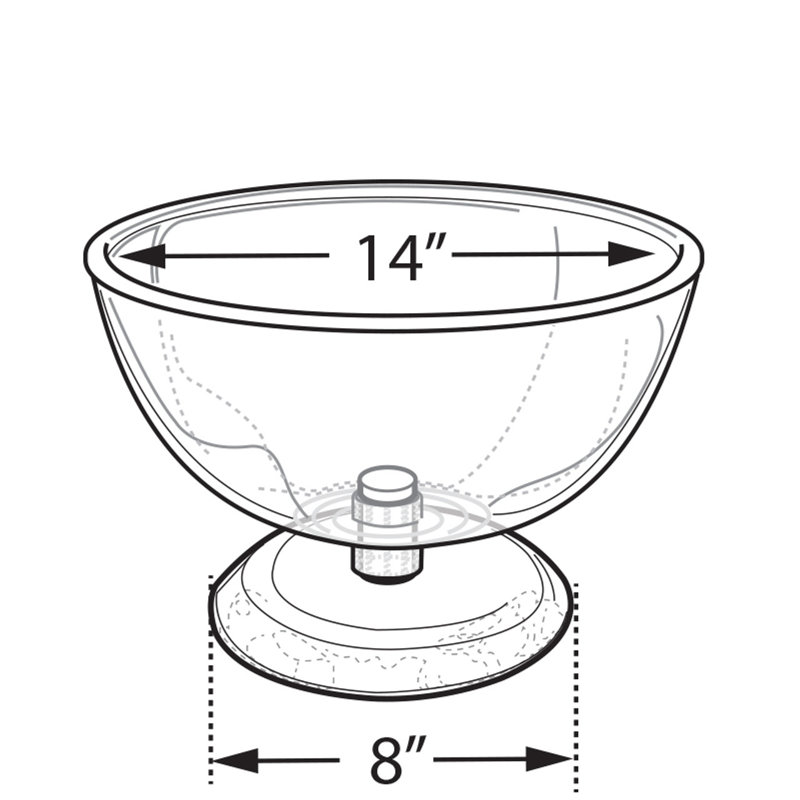 14" Single Bowl Counter Display, 9.5" H x  14" W x  14" D