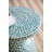 Capiz Garden Stool Small Side Tabel, Blue Accent Round End Table