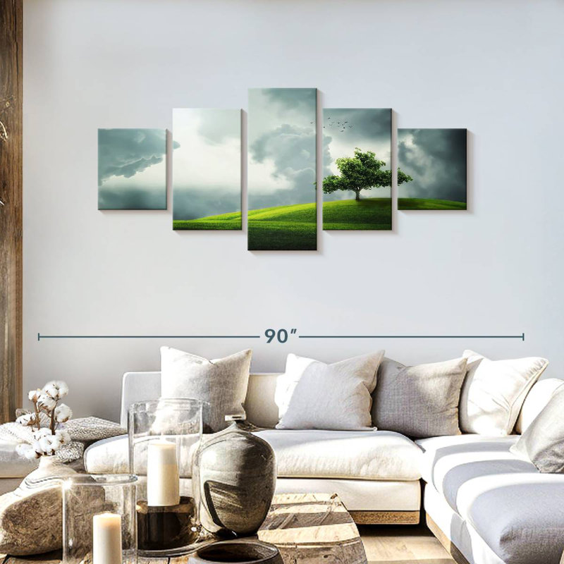 Cloudy Field, 30" H x 68" W