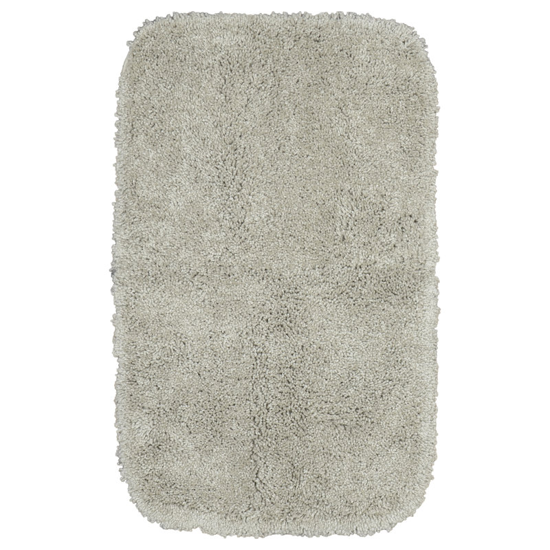 Treye Nylon Bath Rug with Non-Slip Backing, Taupe, Rectangle 24" x 40"