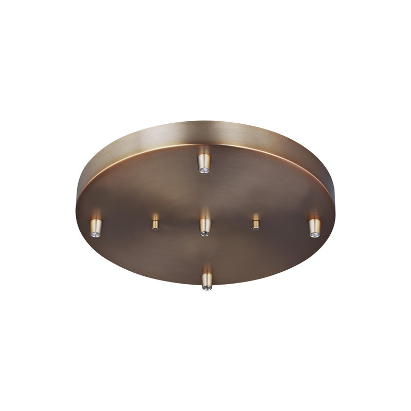 Wheelock 5 Light Cluster Canopy, Satin Bronze