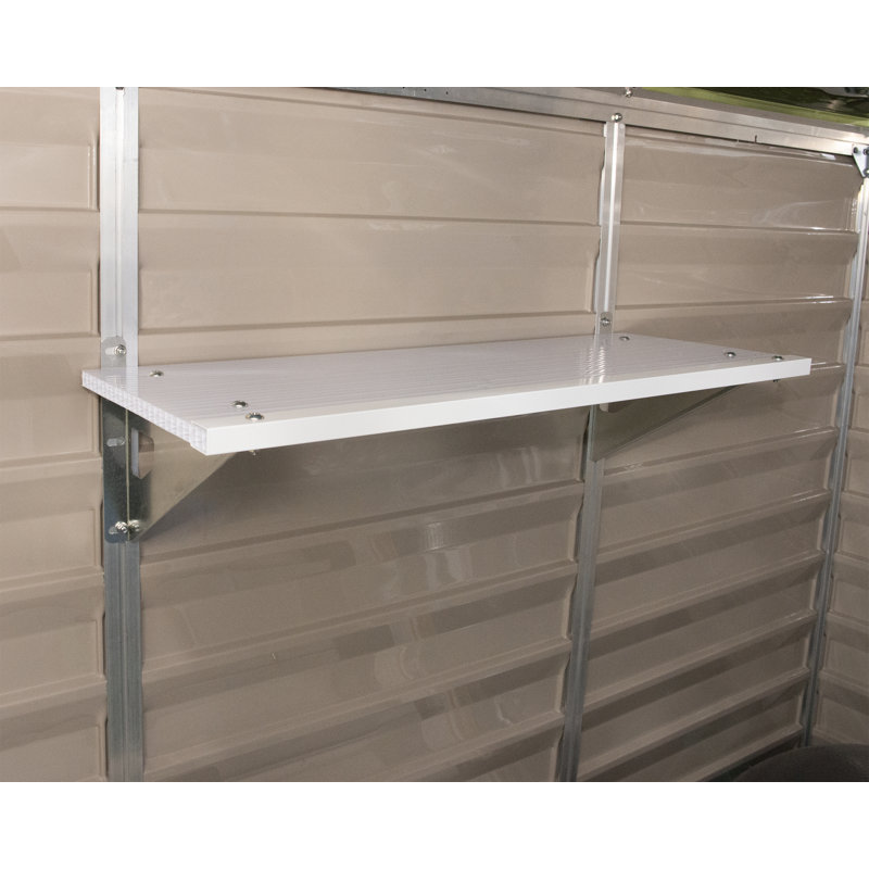 White Steel and Plastic Shed Storage Shelf Kit