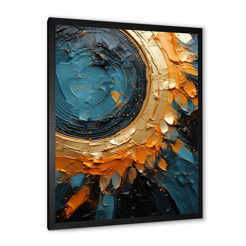 Desert Mirage Vortex III sur toile, Cadre simple noir, H 32 po x l 16 po x P 1 po