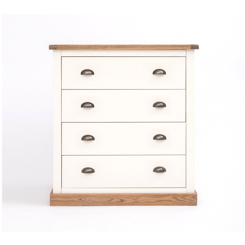 90cm W 4 - Drawer Chest of Drawers, Waxed Oak
