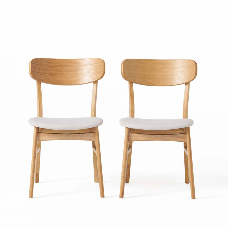 Ensemble de 2 chaises de salle à manger Kindig, Beige clair