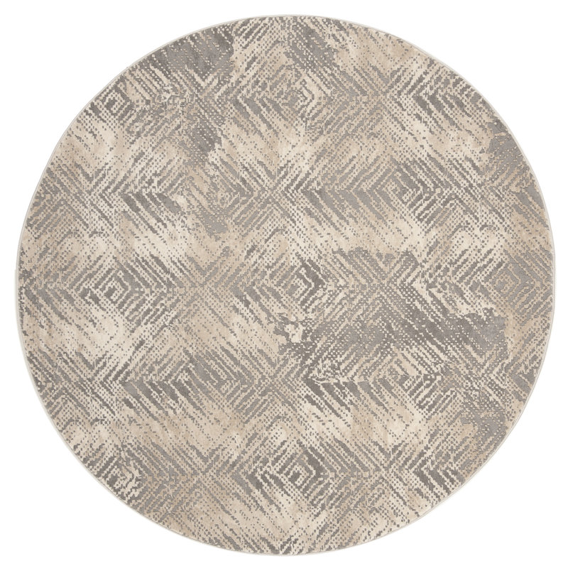 Edvin Performance Geometric Rug, Round 6'7"