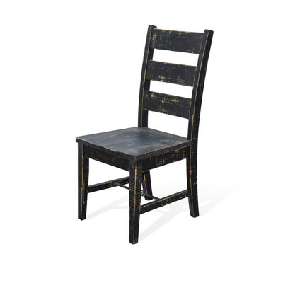 Rena Dining Chair Set Of 2, Ladderback, Mahogany Wood by Benjara