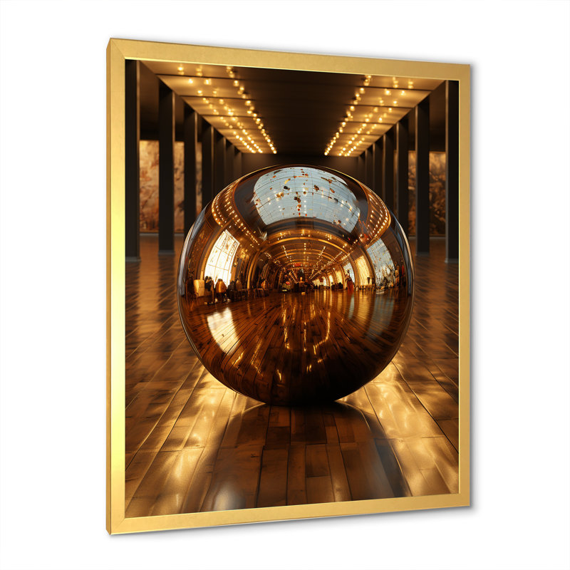 Bronze Bowling Reflections - Bowling, reproduction d'art sur toile, H 32 po x l 24 po x P 1 po, Cadre doré simple