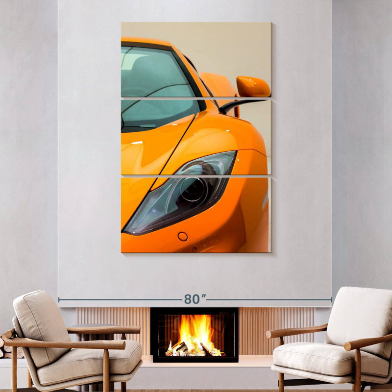 Mehar Orange McLaren 12C Sports Car, 74" H x 48" W