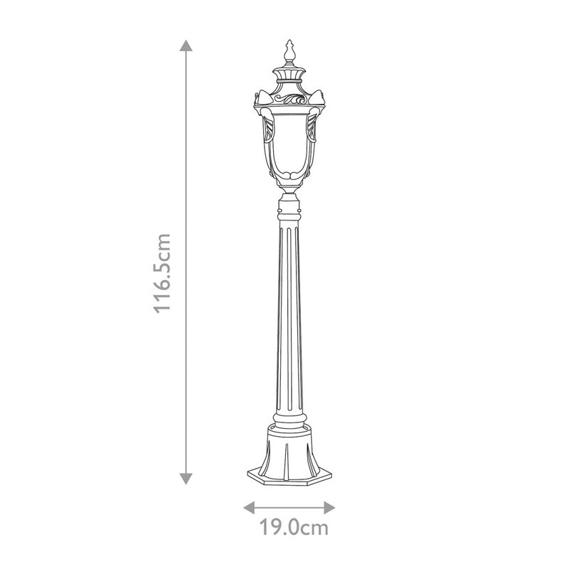 Greenville Transparent Lamp Post (Full), Old Bronze
