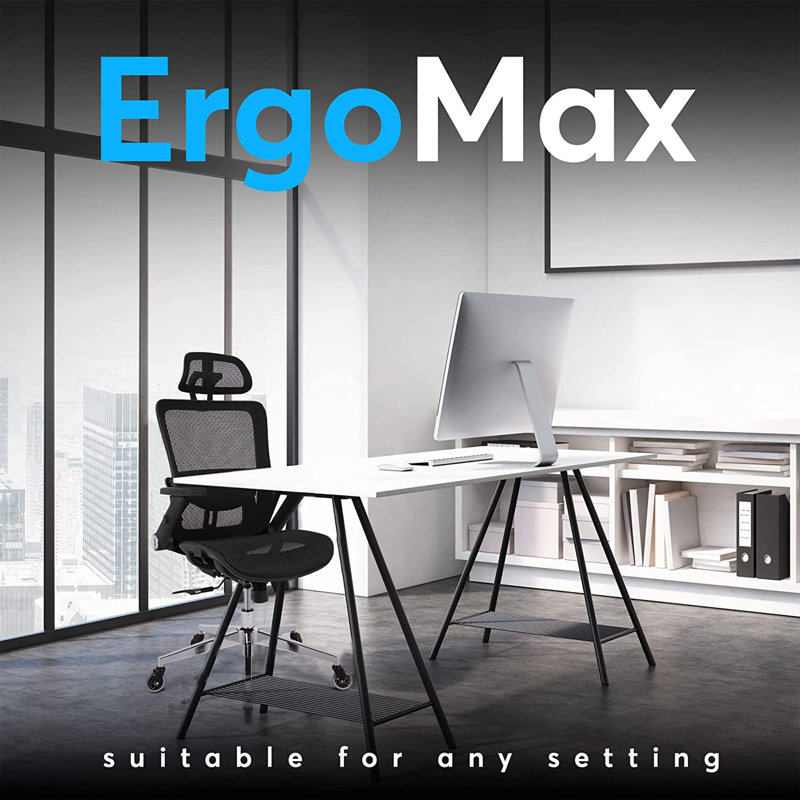 Mesh Task Chair with Headrest, Black