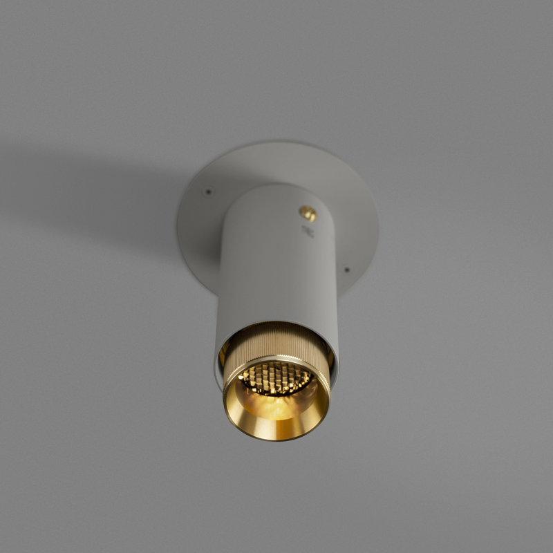 1 - Light Flush Mount, Brass, Stone