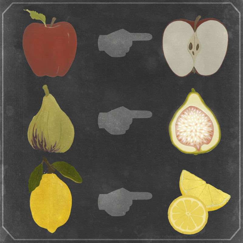 Blackboard Fruit II, H 30 po x l 30 po x P 1,25 po