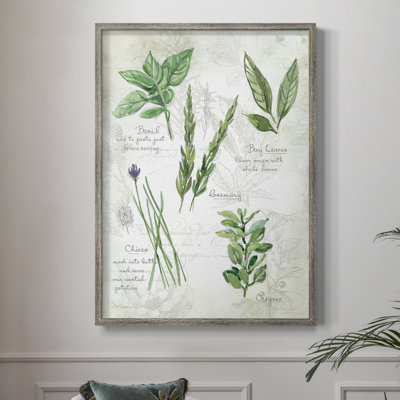Fresh Herbs I, reproduction encadrée - bois massif