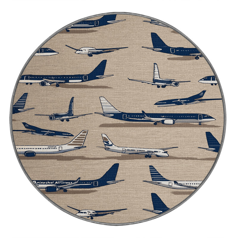 Tapis de transport gris lavable à la machine, Rond 5 pi