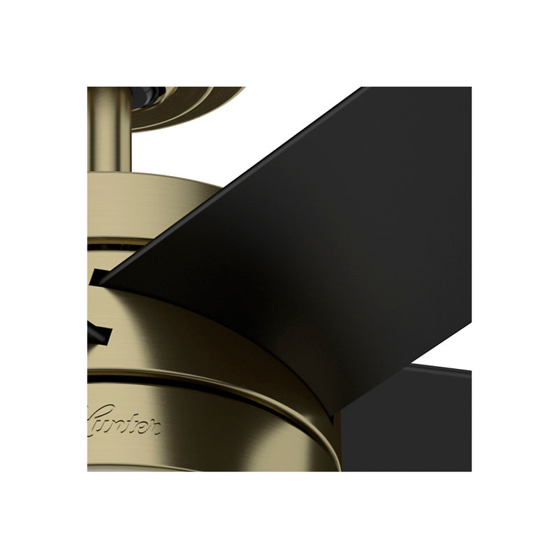 52" Modern Brass Ceiling Fan with LED Light and Reversible Blades
