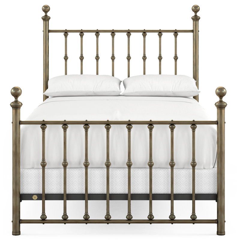 104 Lit Palisade | Norme complète, Lit double, Laiton vieilli laqué