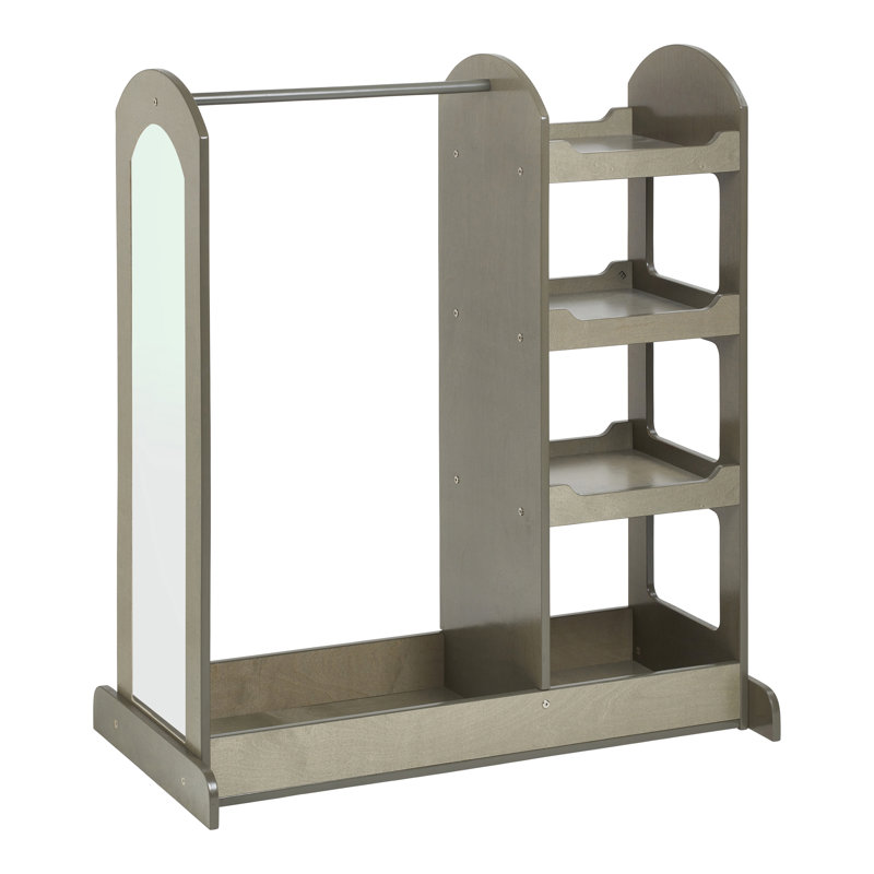 Centre de déguisement avec miroir ECR4Kids, mobilier Montessori, Gris délavé