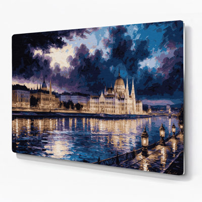 Cities Budapest Hungary Gray Metal Wall Art