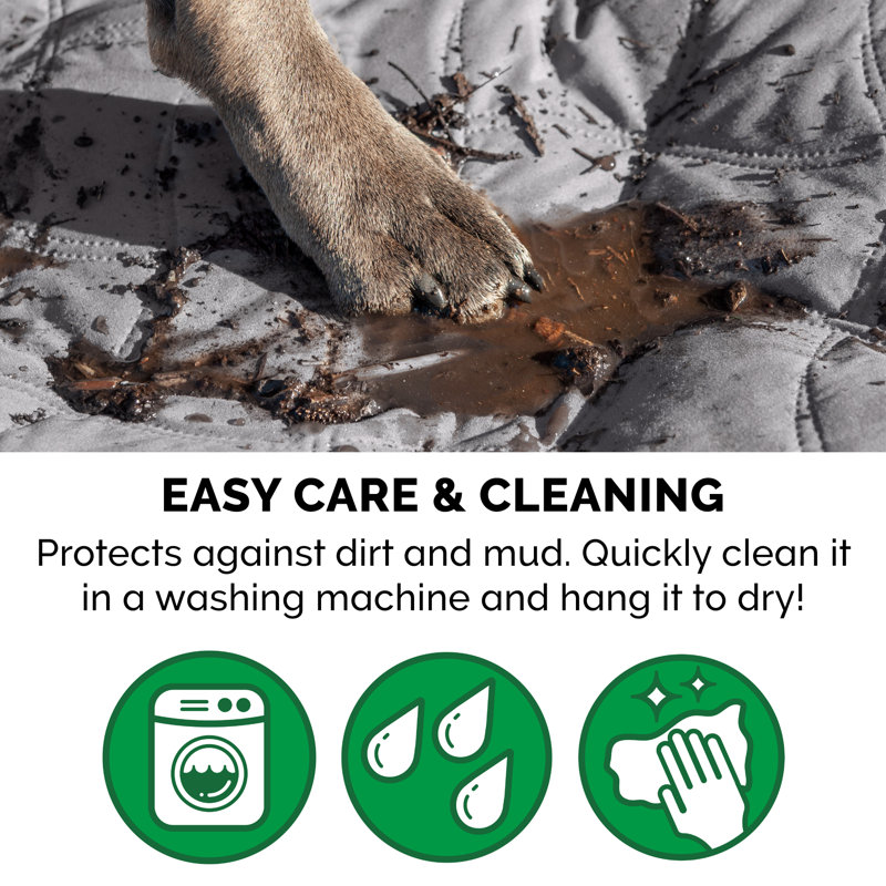 Gray Quilted Twill Waterproof Large Bed Protector