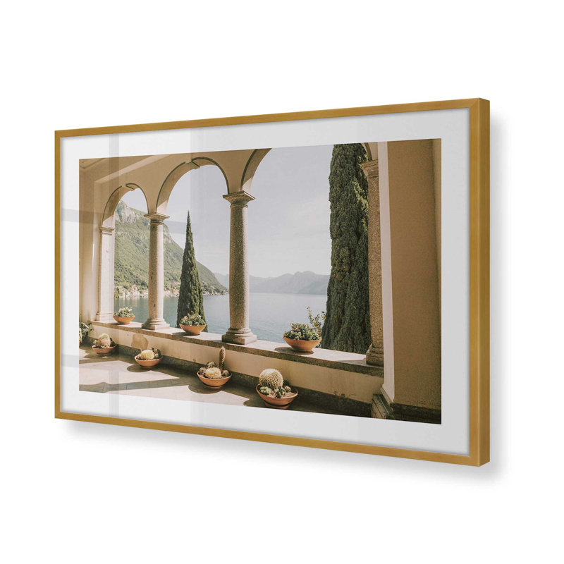 Motif d'arches tranquilles, H 12,25 po x l 15,25 po x P 1,25 po, Cadre simple en or poli