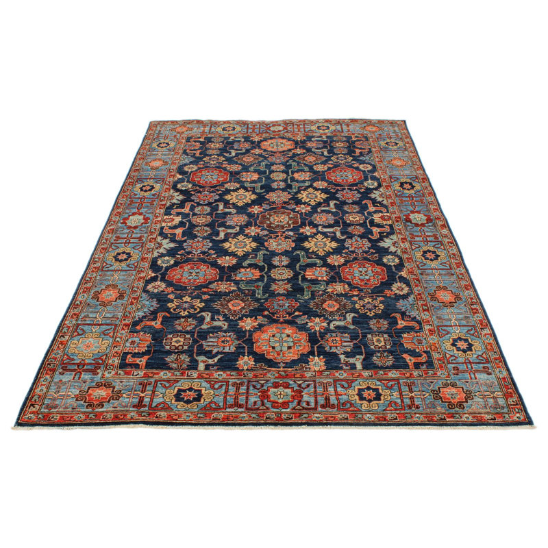 Tapis bleu marine et bleu 5 x 8