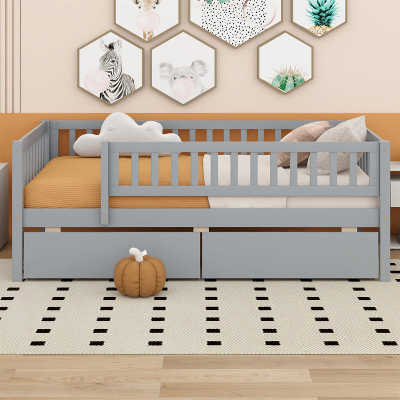 Lit de jour Sherilynn, Gris, Lit simple