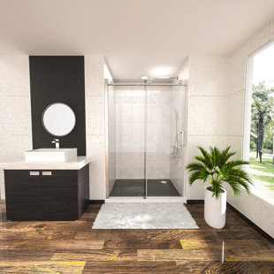 44“-48" W x 76" H Single Sliding Semi-Frameless Shower Door