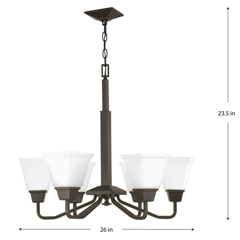 Lustree classique/traditionnel 6 lumières ombrée Jadyn, Bronze antique