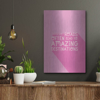 Art mural luxueux en métal «Difficile Roads» par Club Daydream, 12 po x 16 po