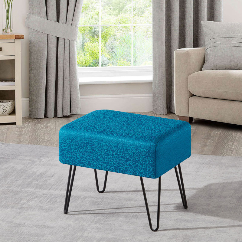 48.3cm Wide Rectangle Solid Colour Standard Ottoman, Ocean Depths