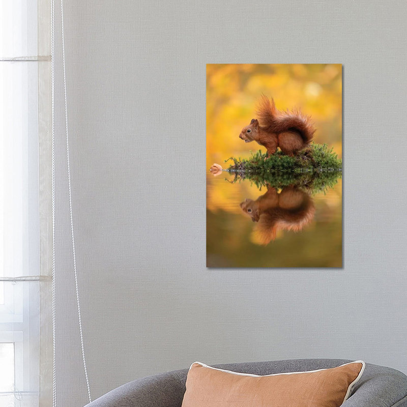 Red Squirrel on an Island 1 Piece Wrapped Canvas Wall Art, 66.04 cm H x 45.72 cm W x 3.175 cm D