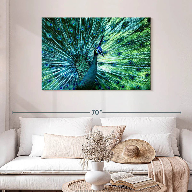 Elegant Peacock, 30" H x 45" W