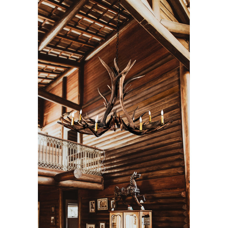8 - Light Chandelier, Natural Brown