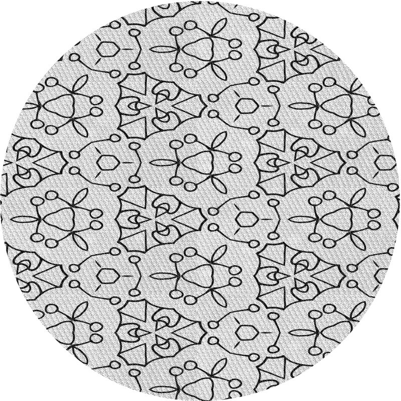 Tapis gris Power Loom, Rond 4 pi