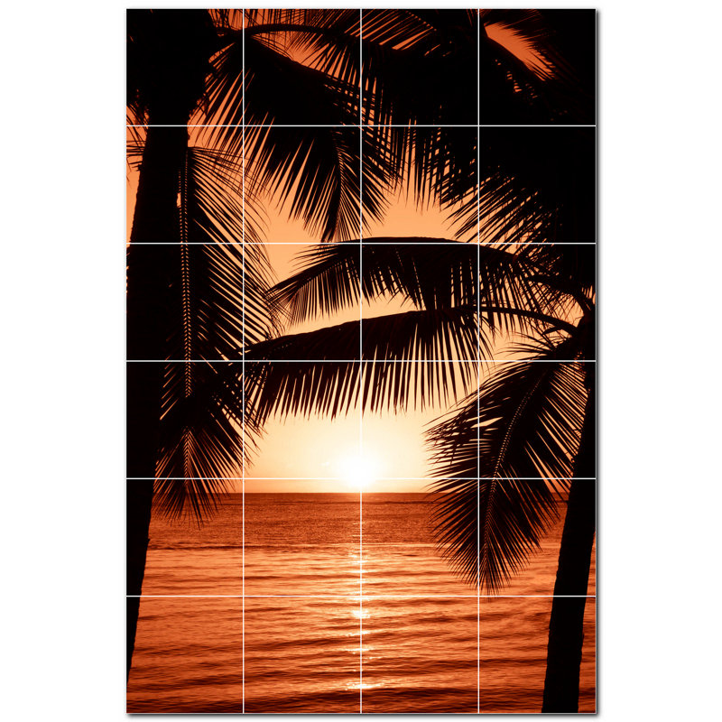 Murale décorative en céramique 8 po x 8 po Sunset