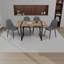 Ensembles de table de salle à manger modernes gris et brun avec chaises en suède, style industriel