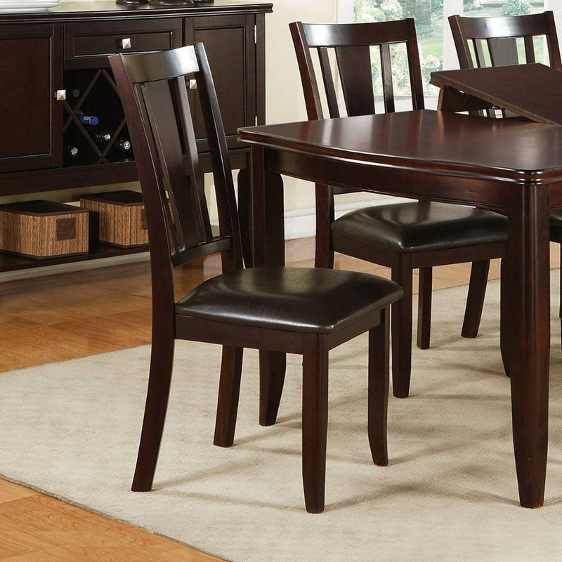 Chaises de salle à manger contemporaines en similicuir brun (lot de 2) - Assise moderne et élégante avec 2 coussins, design ravissant