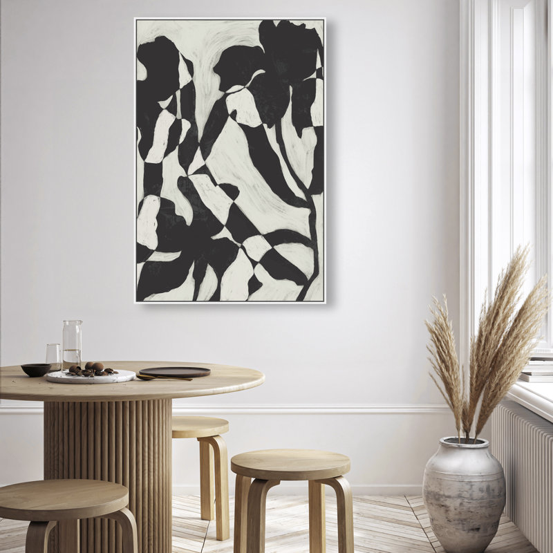 Floral Contrast Print by Oliver Gal, 31"H x 21"W, White Floater Frame